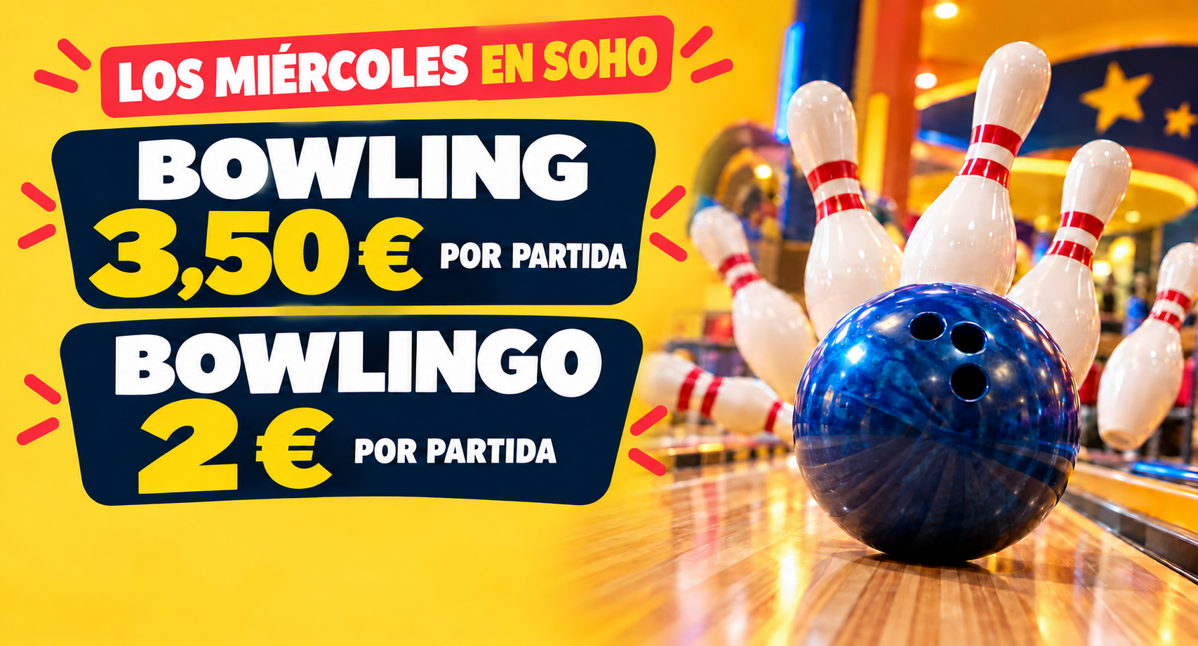 MIERCOLES 2X1 EN BOWLING
